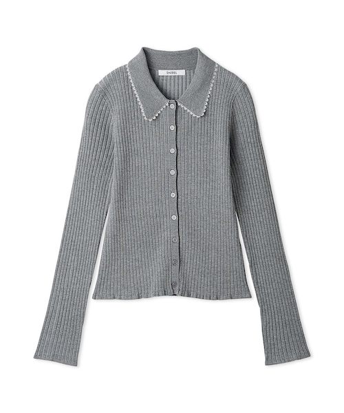 パールトリムカラーアタッチドカーディガン｜フレイアイディーの通販