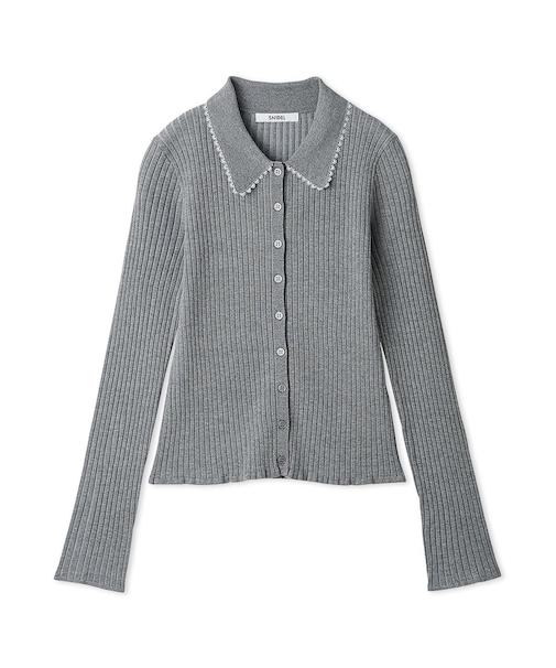 カラーテクスチャードニットカーディガン