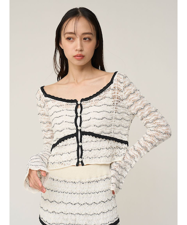 クロシェニットトップス