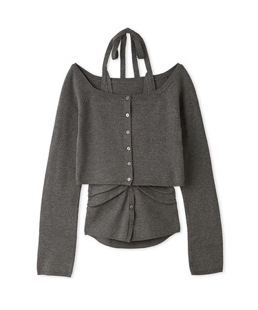 ホルターキャミ&カーデアンサンブル