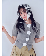 【WEB限定/ROSE Collection】モチーフボタンニットカーディガン