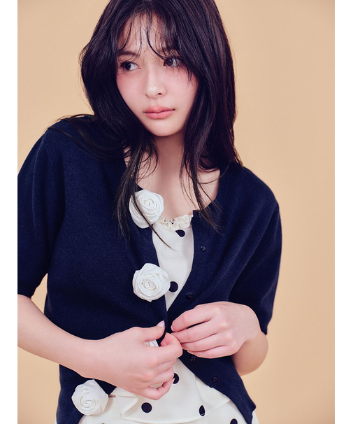 【WEB限定/ROSE Collection】モチーフボタンニットカーディガン
