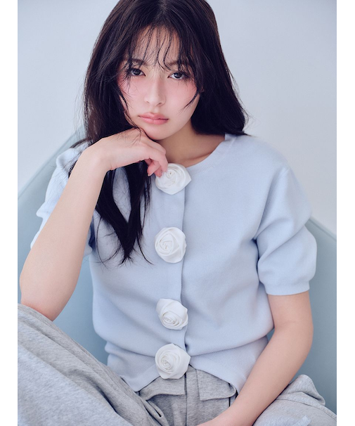 【WEB限定/ROSE Collection】モチーフボタンニットカーディガン