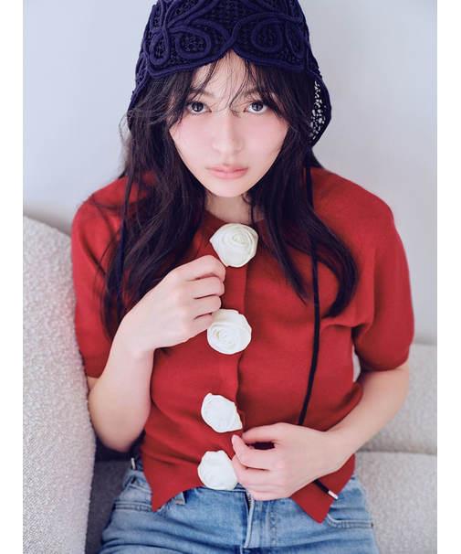 【WEB限定/ROSE Collection】モチーフボタンニットカーディガン