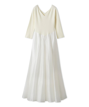 ハートネックシアーフレアコンビワンピース