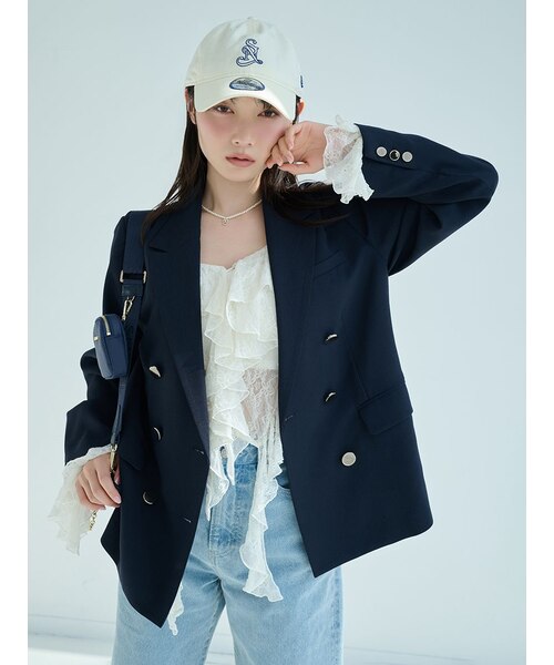 〈金額相談可〉SNIDEL 【LUMISHADE】UVダブルジャケット　NVY LUMISHADE】UVダブルジャケット｜スナイデルの通販｜&mall（アンド