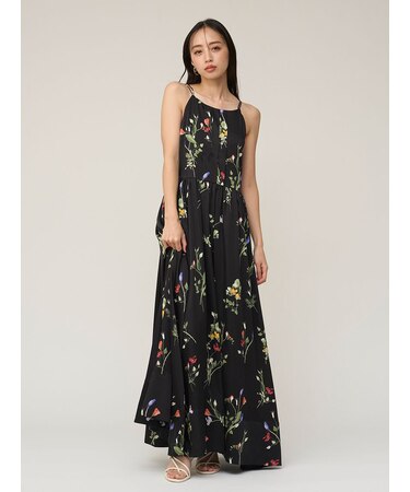 【WEB限定00サイズあり】ボタニカルパターンキャミワンピース