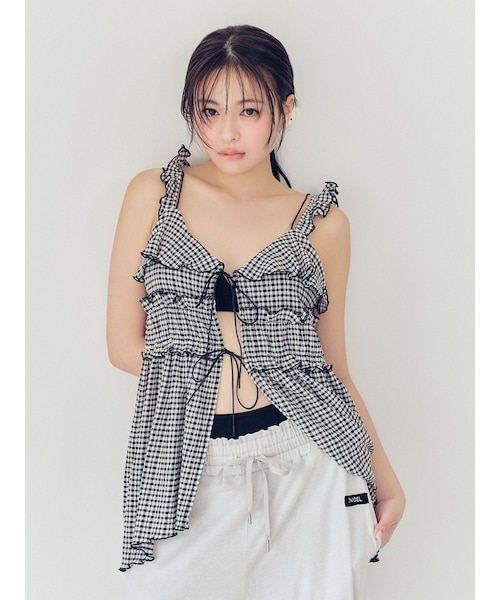 WEB限定 ワンピースセットビキニ snidel チェック ブラック リボン水着 ワンピースセットビキニ(水着)｜グッズ｜SNIDEL(スナイデル)の通販