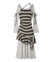 デザインレイヤードカットワンピース