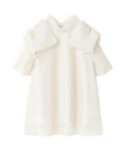 Sustainableリボンライクオーガンシースルーブラウス