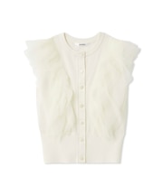 チュールフリルクルーニット