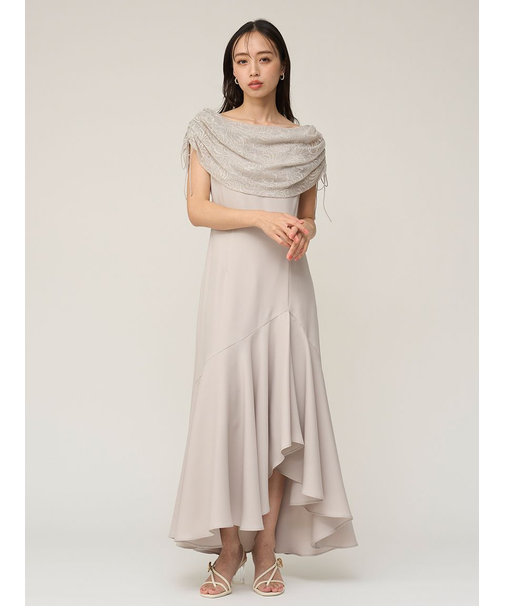 ドレープケープマーメイドドレス