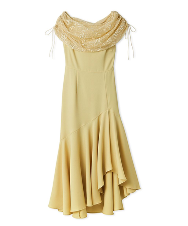 ドレープケープマーメイドドレス