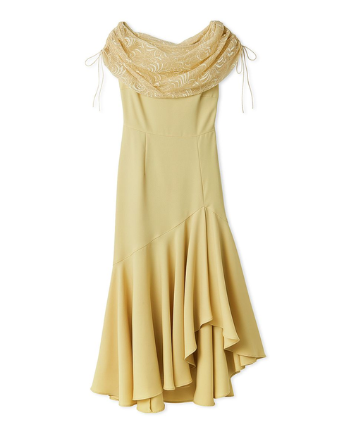 ドレープケープマーメイドドレス