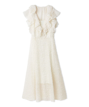 ファブリックフリルドレス