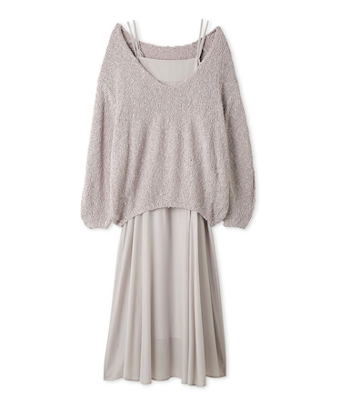 スラブニットセットワンピース