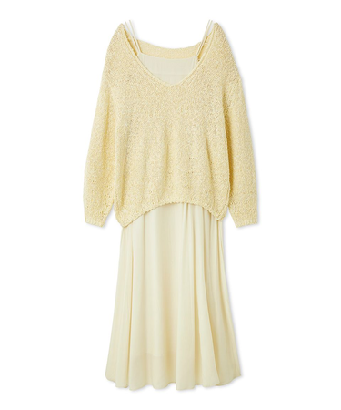 スラブニットセットワンピース