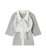 エンブロイダリーカラードッキングニット