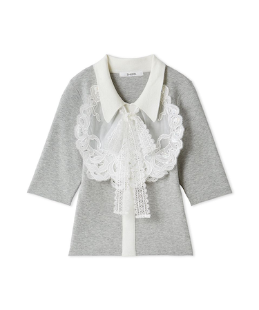 エンブロイダリーカラードッキングニット