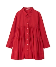 ボリュームティアードミニシャツワンピース