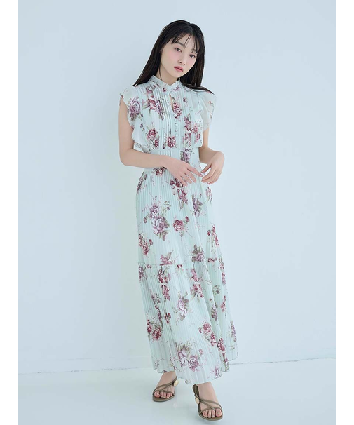 【販路限定サイズあり】Sustainableプリーツプリントワンピース