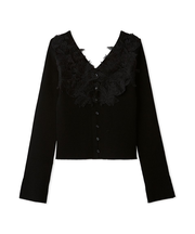 モチーフレースニットプルオーバー