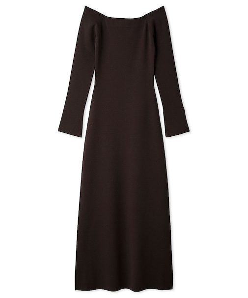 オフショルIラインニットワンピース