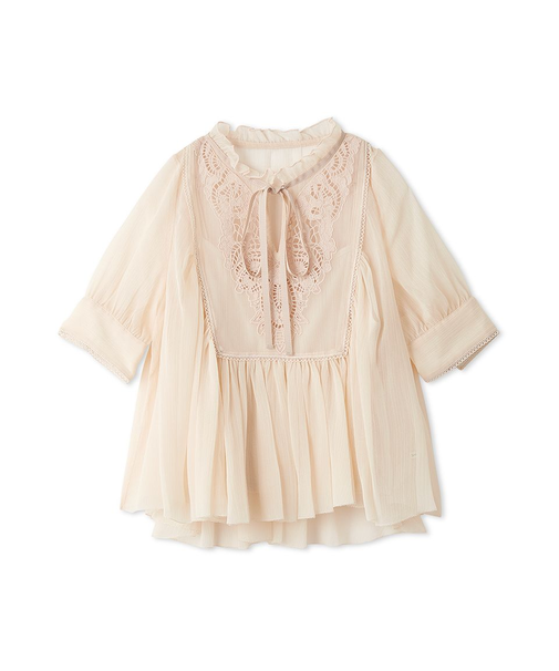 エンブロイダリー楊柳ブラウス