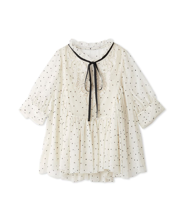 エンブロイダリー楊柳ブラウス