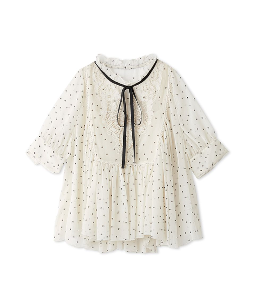 エンブロイダリー楊柳ブラウス