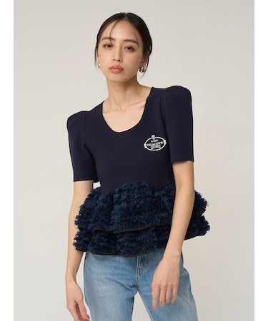 【Chacott】コラボペプラムニットプルオーバー