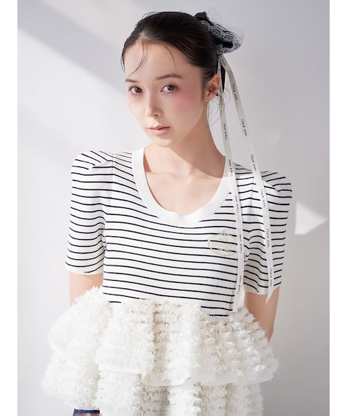 snidel Chacottコラボペプラムニットプルオーバー Chacott】コラボペプラムニットプルオーバー｜スナイデルの通販｜&mall