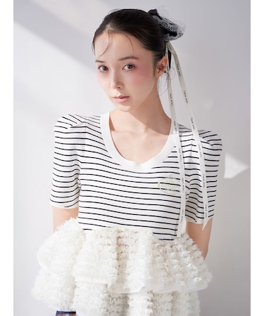 【Chacott】コラボペプラムニットプルオーバー