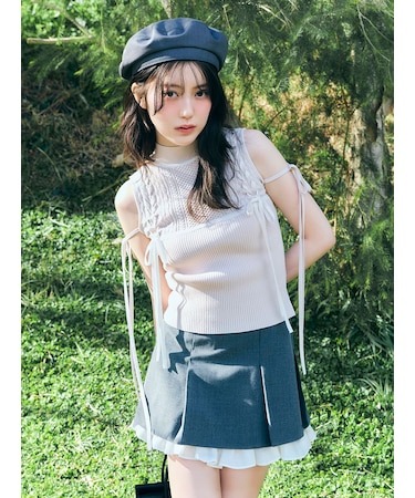 レイヤードミニスカショーパン