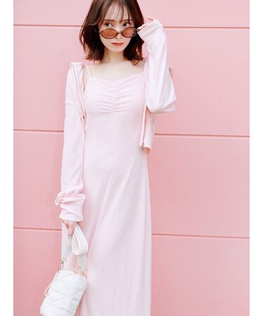 【WEB限定】パイルパーカーセットキャミワンピース