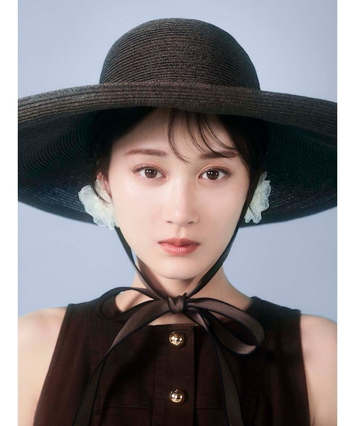 【ほぼ未使用美品】CHANEL グレー・ホワイト ワイドブリムハット ワイドブリムブレードハット｜スナイデルの通販｜&mall（アンドモール