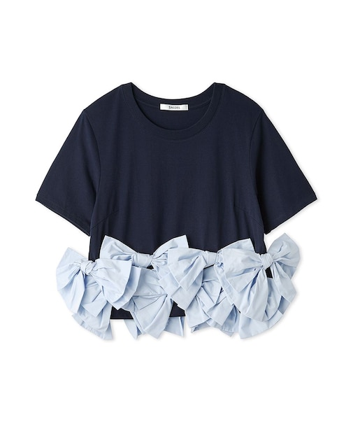 【USAGI ONLINE/ZOZOTOWN限定】リボンドッキングTシャツ