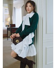 リボンタイペプラムチュニックワンピース