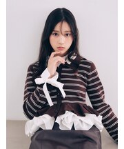 【多色展開】ボリュームフリルペプラムカーディガン
