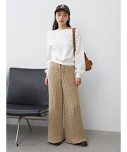【セットアップ対応】ニットロングパンツ