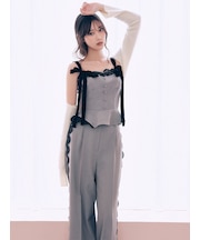 【セットアップ対応】シンプルタックレーストリムパンツ