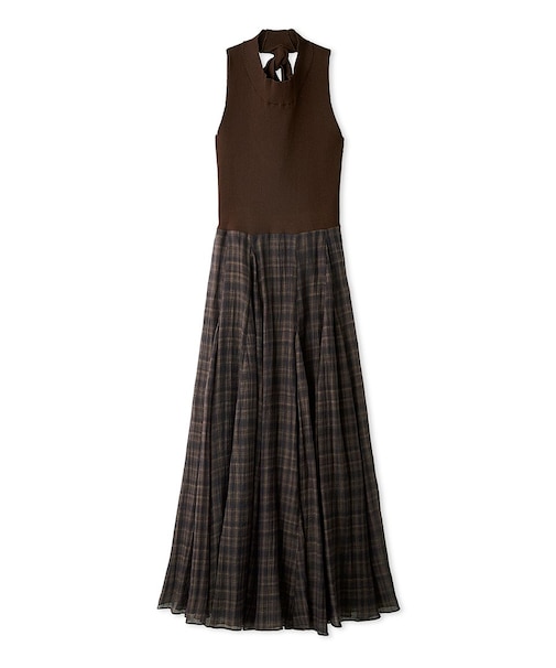 【マシンウォッシャブル】ノースリニットドッキングワンピース
