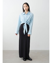 シャツセットニットキャミワンピース
