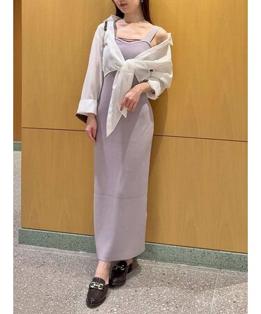シャツセットニットキャミワンピース