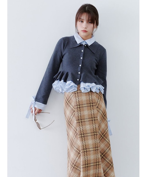 ロービングチェックミドルスカート