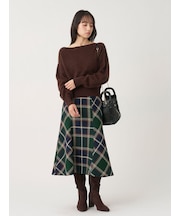 ロービングチェックミドルスカート