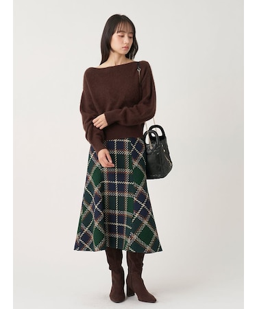 ロービングチェックミドルスカート