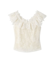 フリルカラーカットレースTOPS