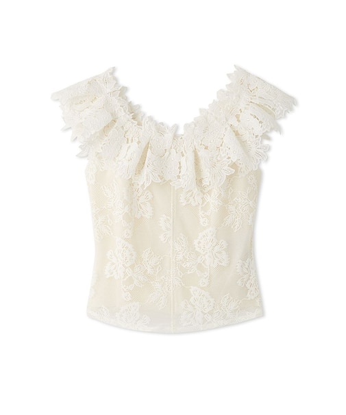 フリルカラーカットレースTOPS