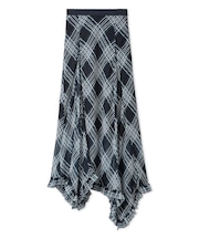 シフォンチェックイレヘムスカート